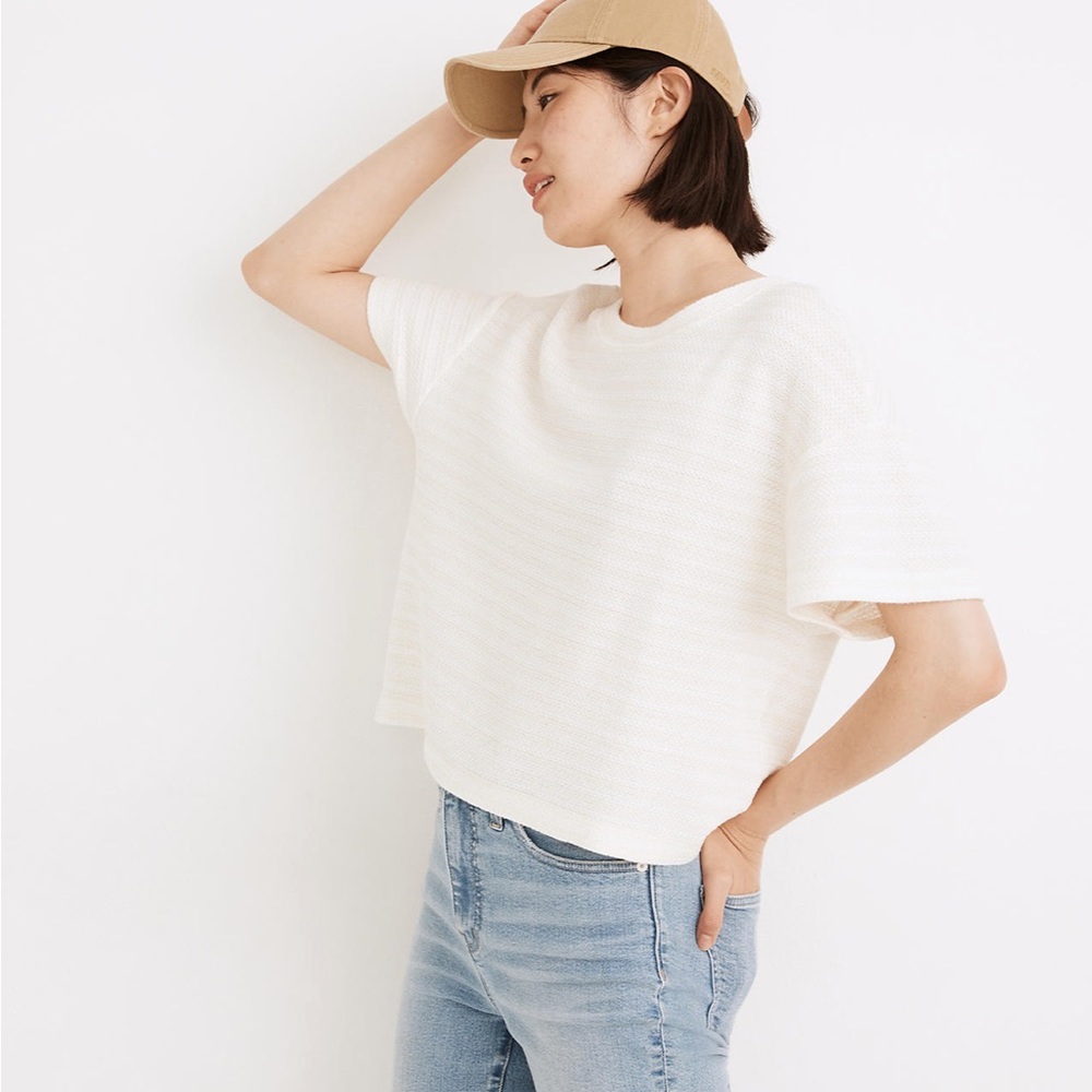 Madewell Textured Stripe Top Size XL